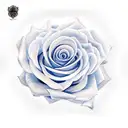 rosa azul con flores  tattoo design idea