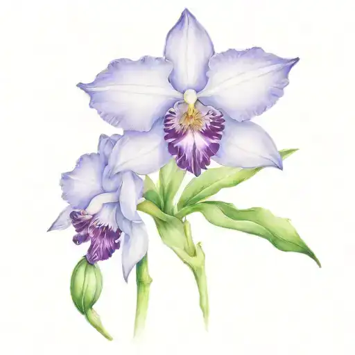 cattleya orchid tattoo design idea