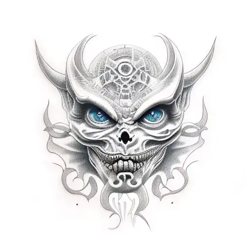 the face of the demon Lilith tattoo design idea