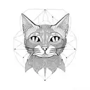 cat skull tattoo design idea