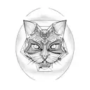 cat skull tattoo design idea