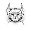 cat skull tattoo design idea