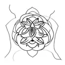 geometric lotus with snake  tattoo design idea