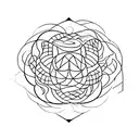 geometric lotus with snake  tattoo design idea