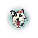 classic American style of a border Collie tattoo design idea