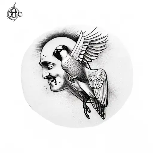 Falling Icarus, Pigeon, Greek mythology, Memento Mori tattoo design idea