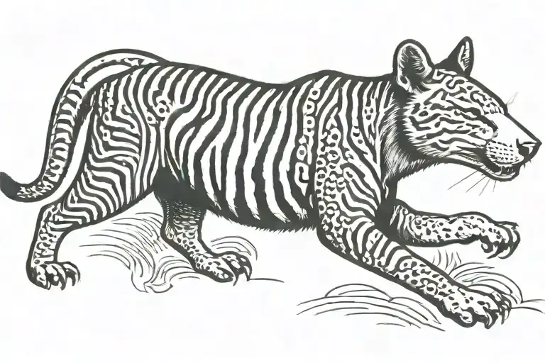 thylacine tattoo design idea