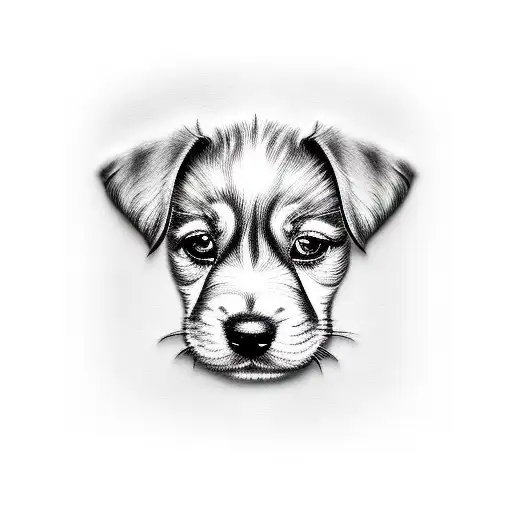 the word puppy  tattoo design idea