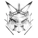 mythology gladiator helmet tattoo design idea