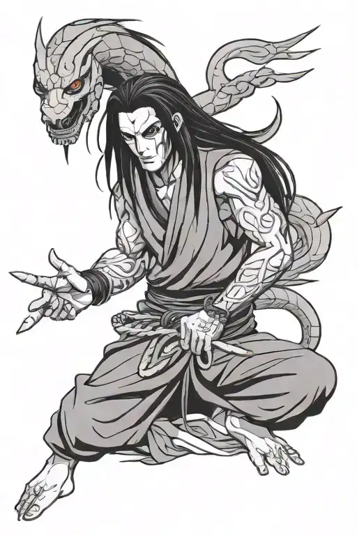 orochimaru with a snike around him  tattoo design idea
