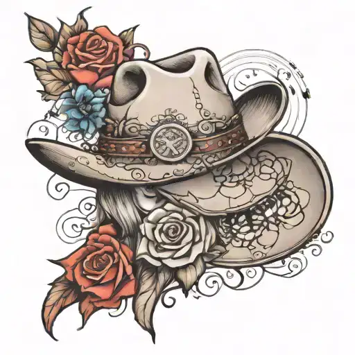 Taylor Swift lyric inspired drawing with a cowboy flair no faces tattoo design idea