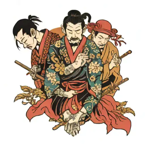 3 brothers holding hands tattoo design idea