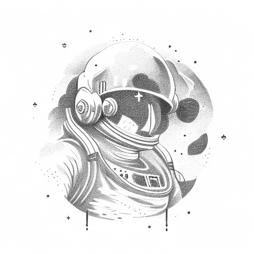 astronaut with time is money  tattoo design idea