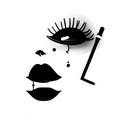 Lipstick with cigarette stuck onto stick tattoo design idea