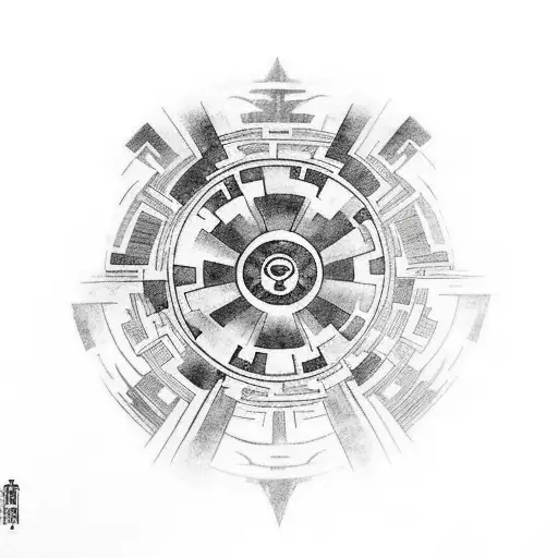 the star wars Empire logo and the sith code within a symmetrical mandala.  tattoo design idea