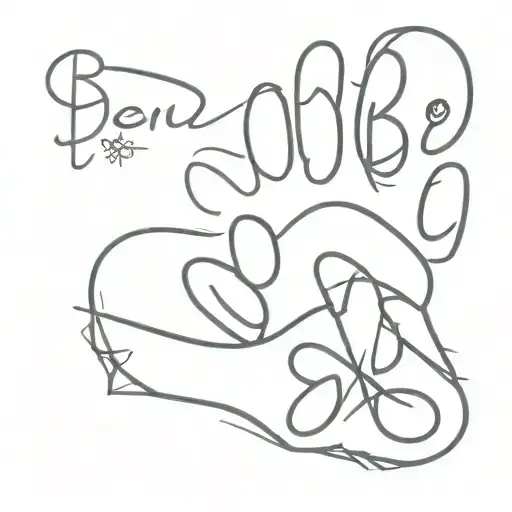 Paw Print with a name Ben tattoo design idea