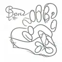 Paw Print with a name Ben tattoo design idea