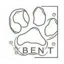 Paw Print with a name Ben tattoo design idea