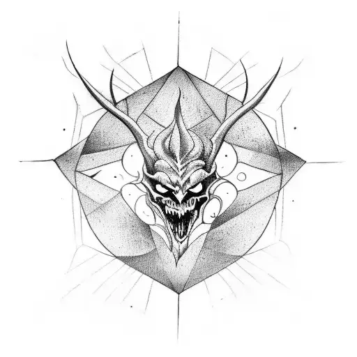 demonic sigil of illusion and torment tattoo design idea