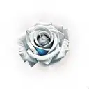 rose with a opal heart stone tattoo design idea