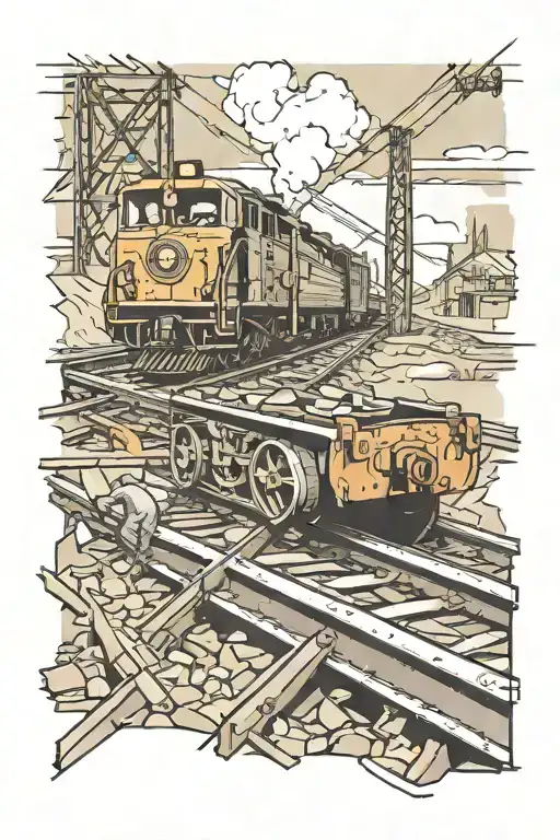 welding railroad tracks tattoo design idea