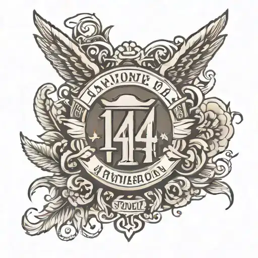 Military style tattoo using the number 143 tattoo design idea