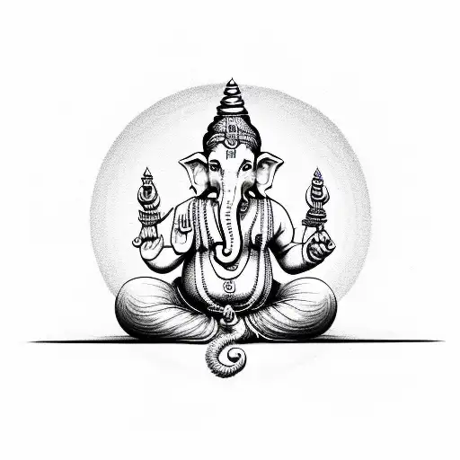 Blessed word with Ganpati  tattoo design idea
