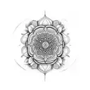 collarbone and should fine line ornamental tattoo with flowers and mandala tattoo design idea