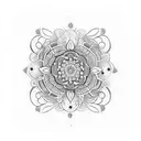 collarbone and should fine line ornamental tattoo with flowers and mandala tattoo design idea