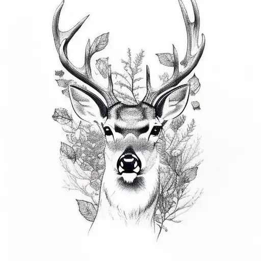 Deer, forrest, autumn, tirol tattoo design idea