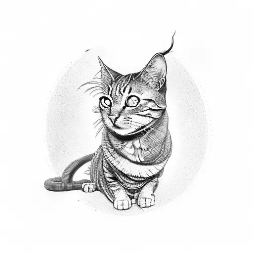 Noodle cats around the collarbone tattoo design idea