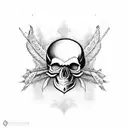 indian skull with plume tattoo design idea