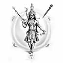 Certainly, a powerful depiction could be Lord Krishna in his warrior form, holding the Sudarshana Chakra and displaying  tattoo design idea