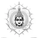 Certainly, a powerful depiction could be Lord Krishna in his warrior form, holding the Sudarshana Chakra and displaying  tattoo design idea