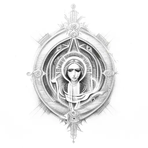 immaculate heart of christ tattoo design idea