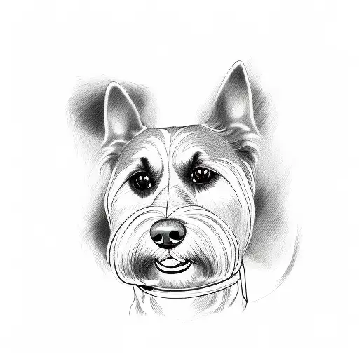 dog memorial  tattoo design idea
