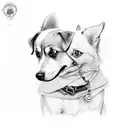 dog memorial  tattoo design idea