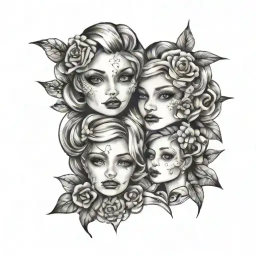 Hazel, Amelia, Harper twisted together tattoo design idea