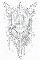 forearm cyber sigilism tattoo design idea