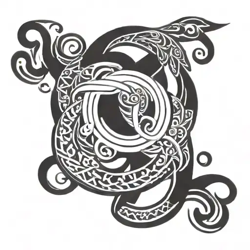 our family initials intertwined tattoo design idea