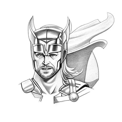 Thor with south park heroes tattoo design idea