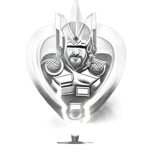 Thor surrounded with south park heroes tattoo design idea