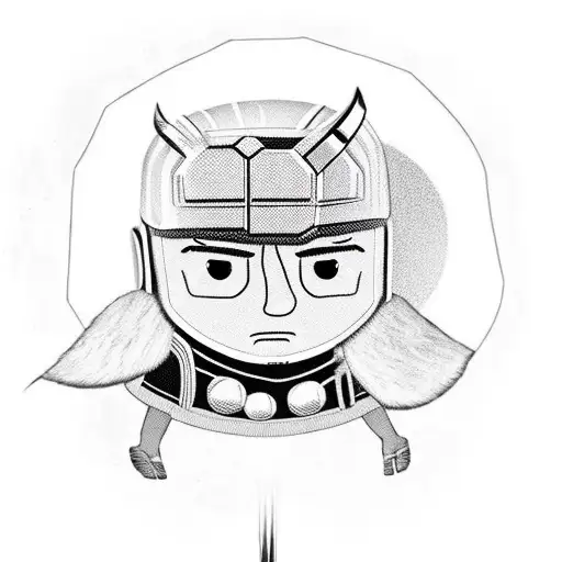 Thor surrounded with south park heroes tattoo design idea