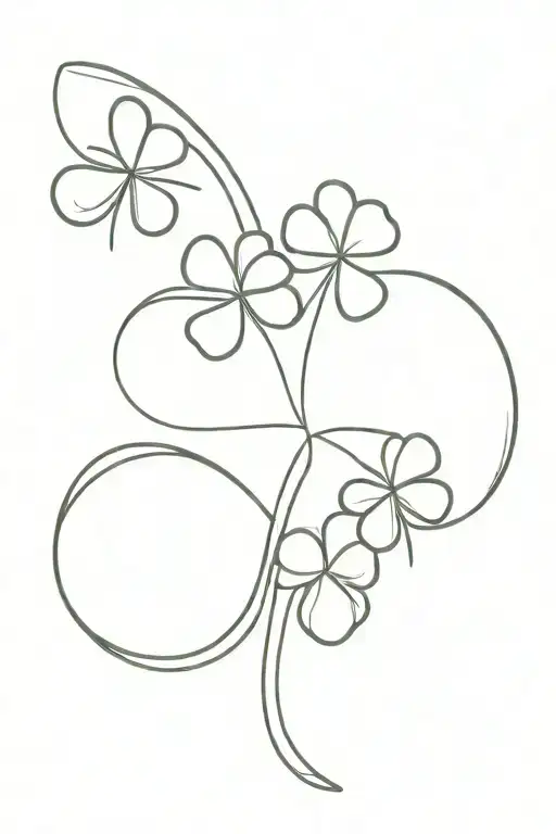 five leaf clover tattoo design idea