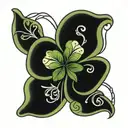 five leaf clover  tattoo design idea
