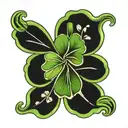five leaf clover  tattoo design idea