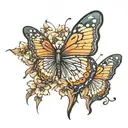 Happiness is a butterfly. tattoo design idea