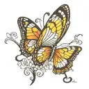 Happiness is a butterfly. tattoo design idea
