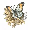 Happiness is a butterfly. tattoo design idea
