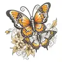 Happiness is a butterfly. tattoo design idea